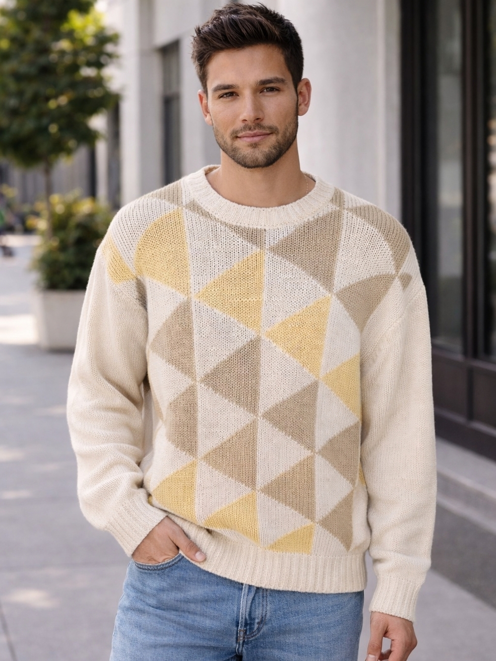 Talbot Men's L Cardigan Argyle Design Sweater ✨️NWT ✨️